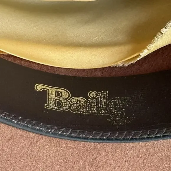 Vtg Bailey Beaver Felt Cowboy Hat Size 6 7/8 55 Chocolate Brown Wool‎ Felt T81